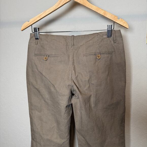 Women's Theory Brown Plaid Flat Front Demi Flare Bootcut Dress Pants Size 4 - Picture 10 of 10